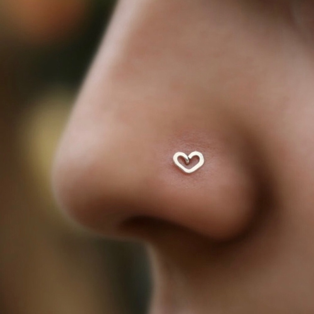 Heart Shape Nose Ring Stud For Nostril Piercings